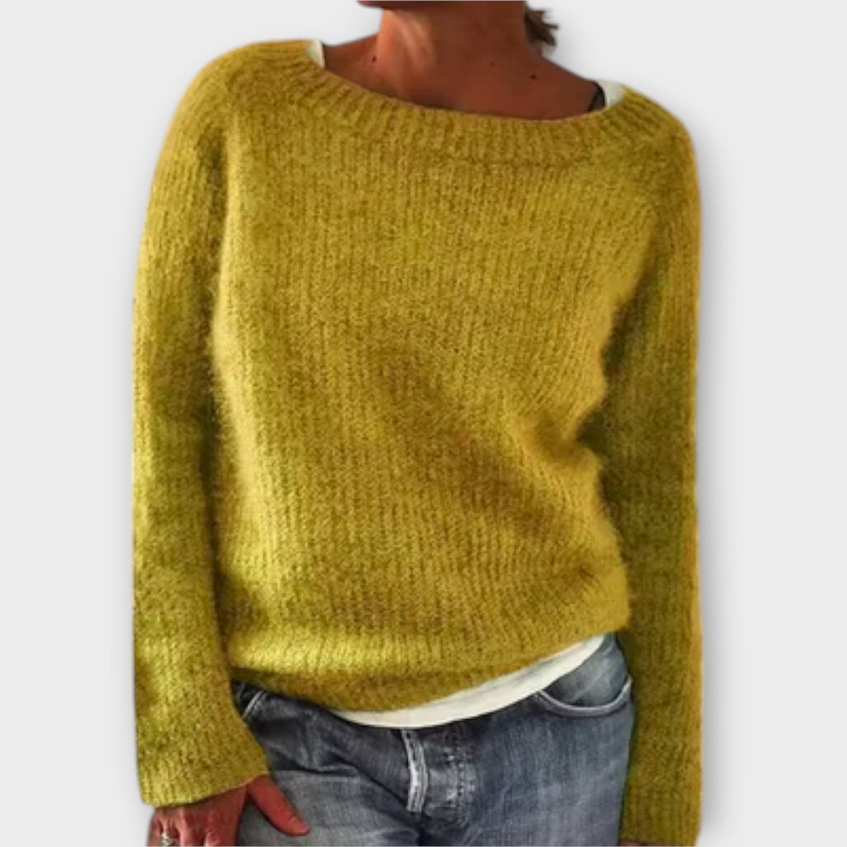 Regine – Einfarbiger Strickpullover