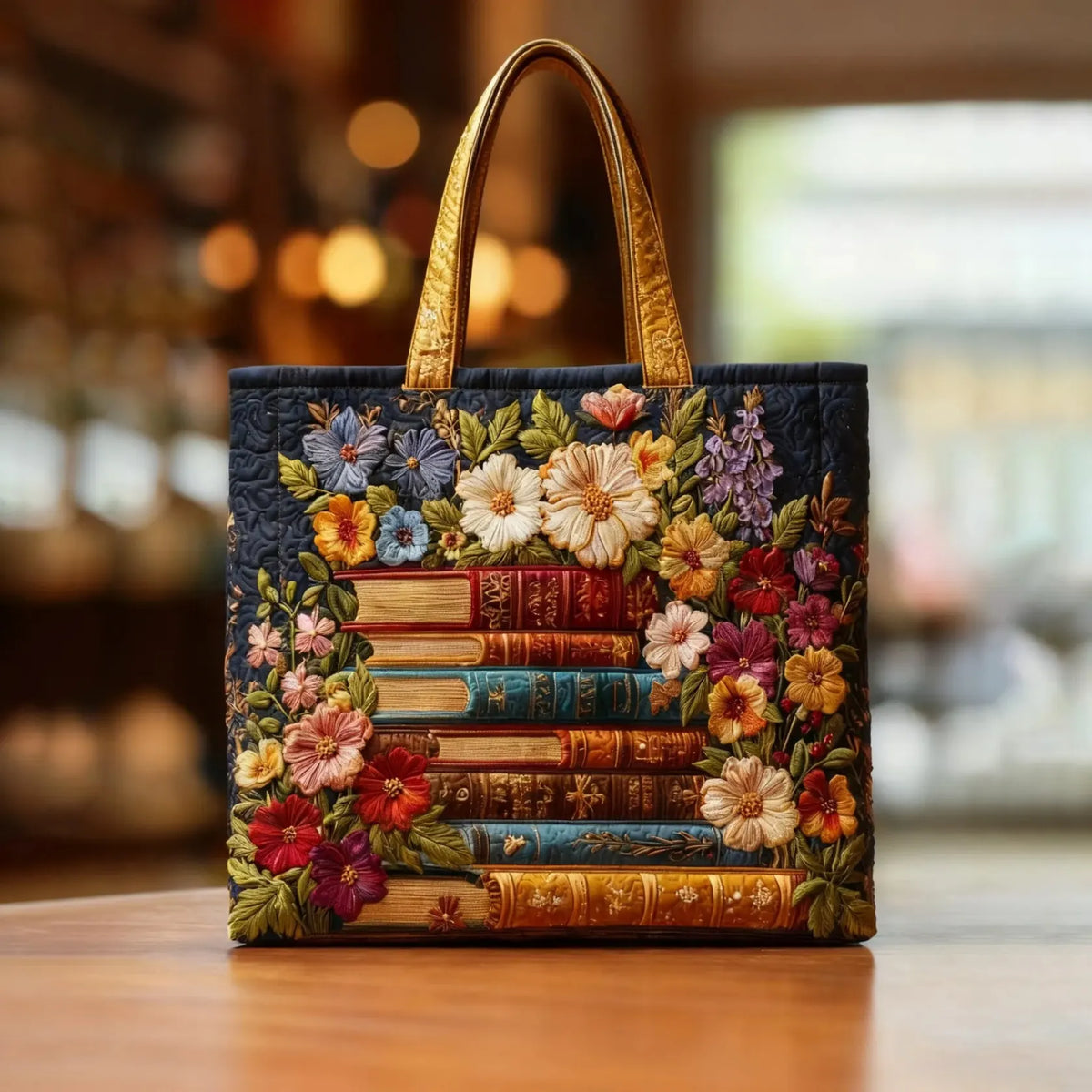 Borsa artigianale con motivo floreale