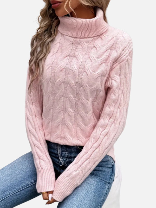 Kirsten | Maglione a collo alto in maglia a trecce – Donna