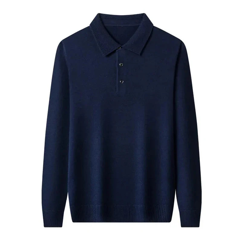 Herren Strickpullover mit Polokragen und Knopfleiste | Valcor Zürich