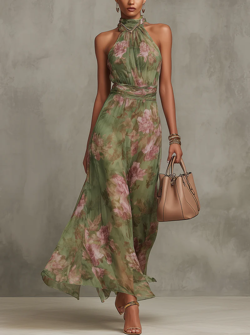 Serena | Florales Halter-Maxikleid