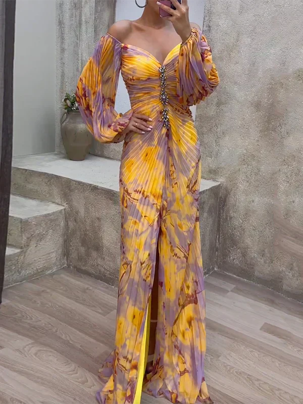 Gisselle - V-Ausschnitt Maxikleid
