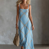 Renée – Robe géométrique noire et camel