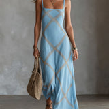 Renée – Robe géométrique noire et camel
