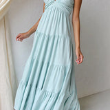 Juliet | Maxi abito con scollo a V e balze