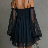 Noemi | Marineblaues Chiffon-Minikleid