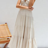 Juliet | Maxi abito con scollo a V e balze