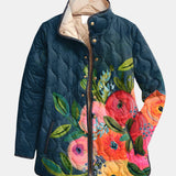 Valcor | Steppjacke mit gemalten Blumen Camille