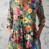 Nora | Longue blouse avec décolleté en V