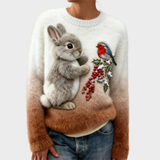 Klara – Plüschpullover mit Weihnachtskaninchen
