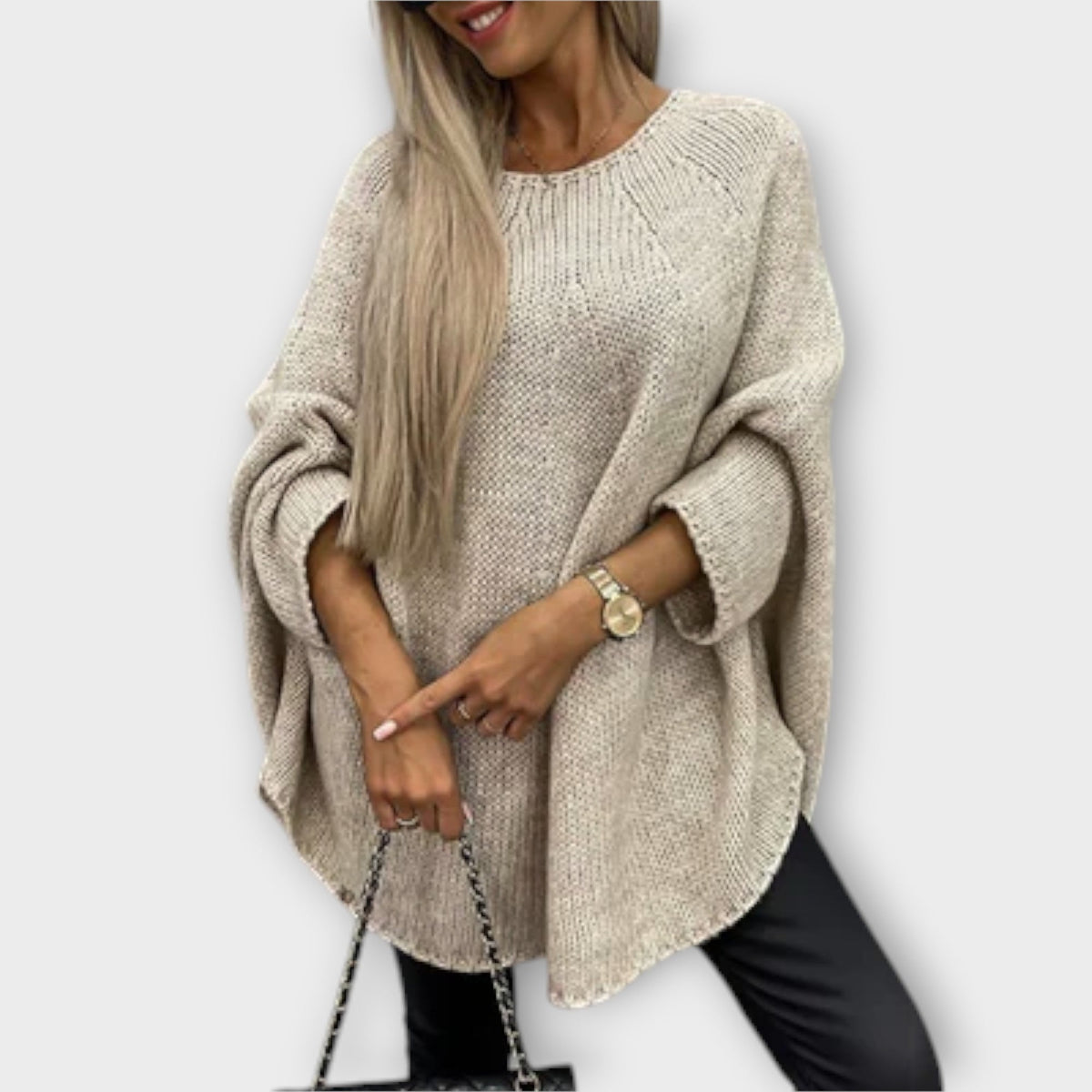 Isabelle – Damenstrickpullover mit Rundhalsausschnitt