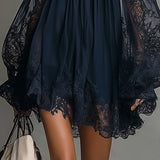 Noemi | Marineblaues Chiffon-Minikleid