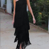 Lauren - Robe longue à franges