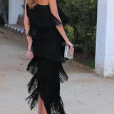 Lauren - Robe longue à franges