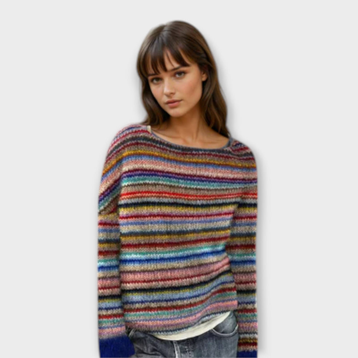Manuela – Lässiger und weicher gestreifter Pullover