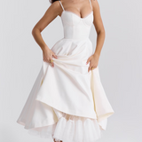 Luce - Robe midi en tulle satiné