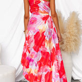 Kacie - Robe longue d'été plissée