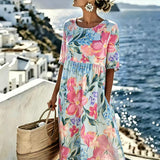 Evie™ - Elegantes Blumenkleid für den Sommer in Midi-Länge