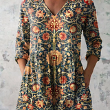 Celine | Longue blouse à col en V