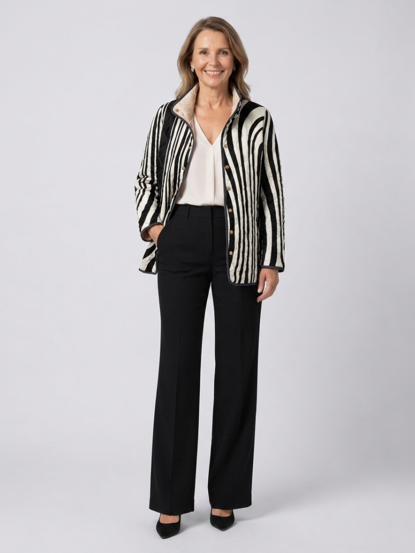 Valcor | Gestepptes Zebra-Musterjacke Sylvie