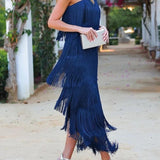 Lauren - Robe longue à franges