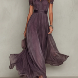 Vivienne | Maxikleid mit Spitzenbesatz aus Chiffon