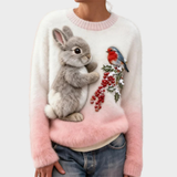 Klara – Plüschpullover mit Weihnachtskaninchen