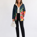 Valcor | Steppjacke mit gemalten Blumen Camille