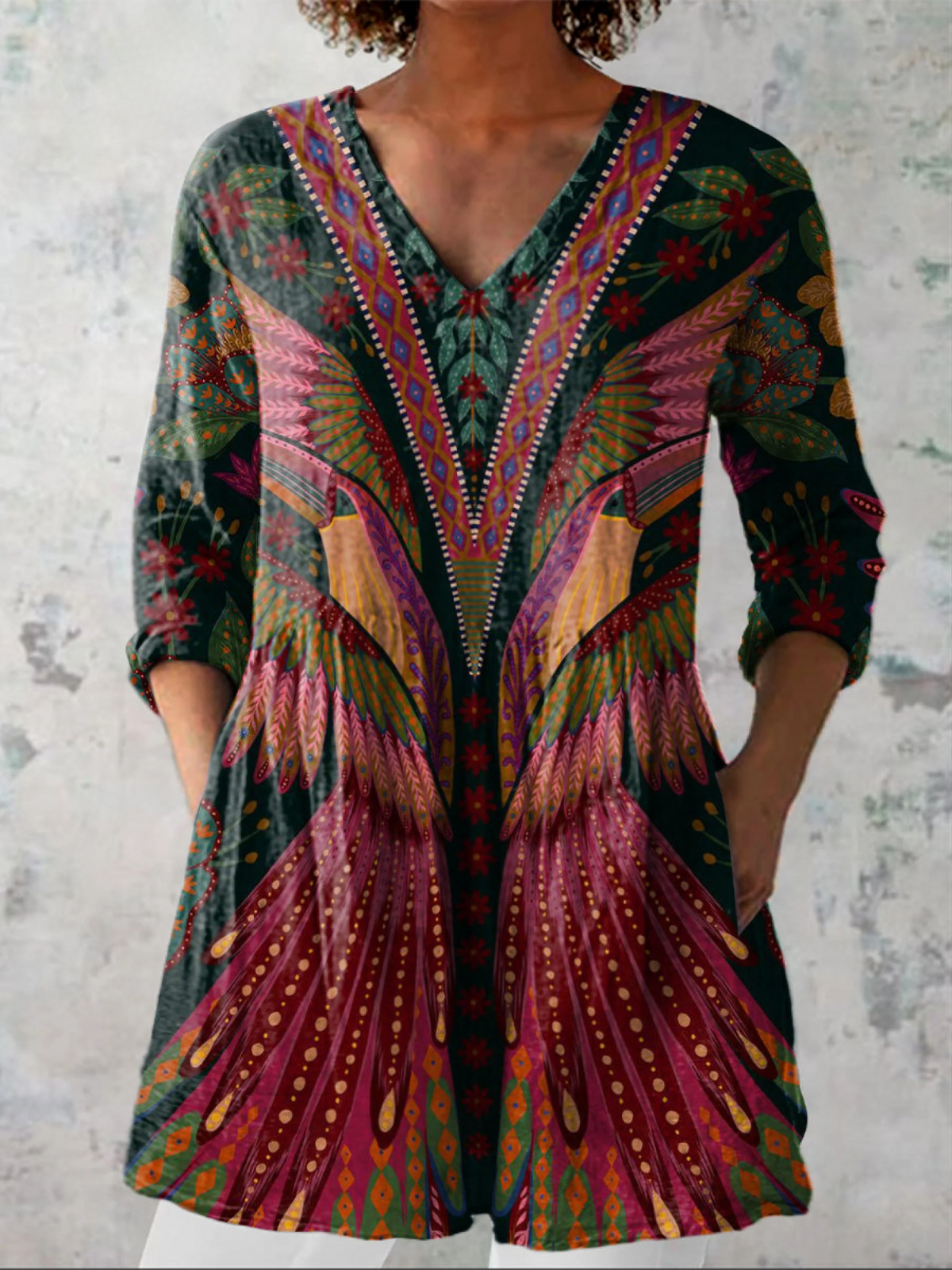 Manon | Blusa lunga con scollo a V
