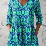 Ines | Longue blouse à col en V