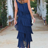 Lauren - Robe longue à franges