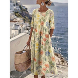Aurelia™ - Elegantes Floral Sommer-Midikleid