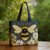 Handgefertigte Biene Tasche mit Margeriten und Sternen