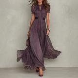 Vivienne | Maxikleid mit Spitzenbesatz aus Chiffon