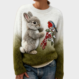 Klara – Plüschpullover mit Weihnachtskaninchen