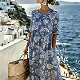 Evie™ - Elegantes Blumenkleid für den Sommer in Midi-Länge