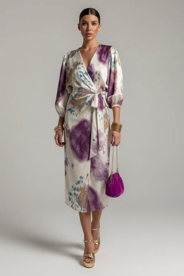 Mora - Elegantes V-Ausschnitt Kleid