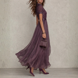 Vivienne | Maxikleid mit Spitzenbesatz aus Chiffon