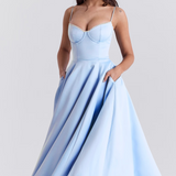 Luce - Robe midi en tulle satiné
