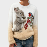 Klara – Plüschpullover mit Weihnachtskaninchen