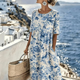 Amelia™ - Robe midi d'été élégante à motif floral