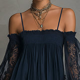 Noemi | Marineblaues Chiffon-Minikleid