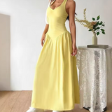 Juin - Longue robe dos nu jaune