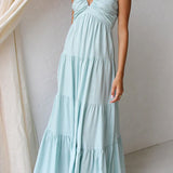 Juliet | Maxi abito con scollo a V e balze