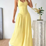 Juin - Longue robe dos nu jaune
