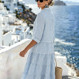 Marina™ | Küstenstreifen Tiered Shirtkleid