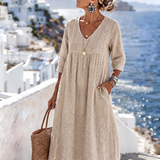 Helena - Robe décontractée et ample en patchwork de dentelle