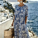 Evie™ - Elegantes Blumenkleid für den Sommer in Midi-Länge