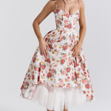 Luce - Robe midi en tulle satiné
