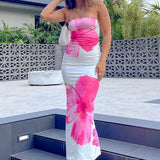 Arizona - Robe longue en maille florale